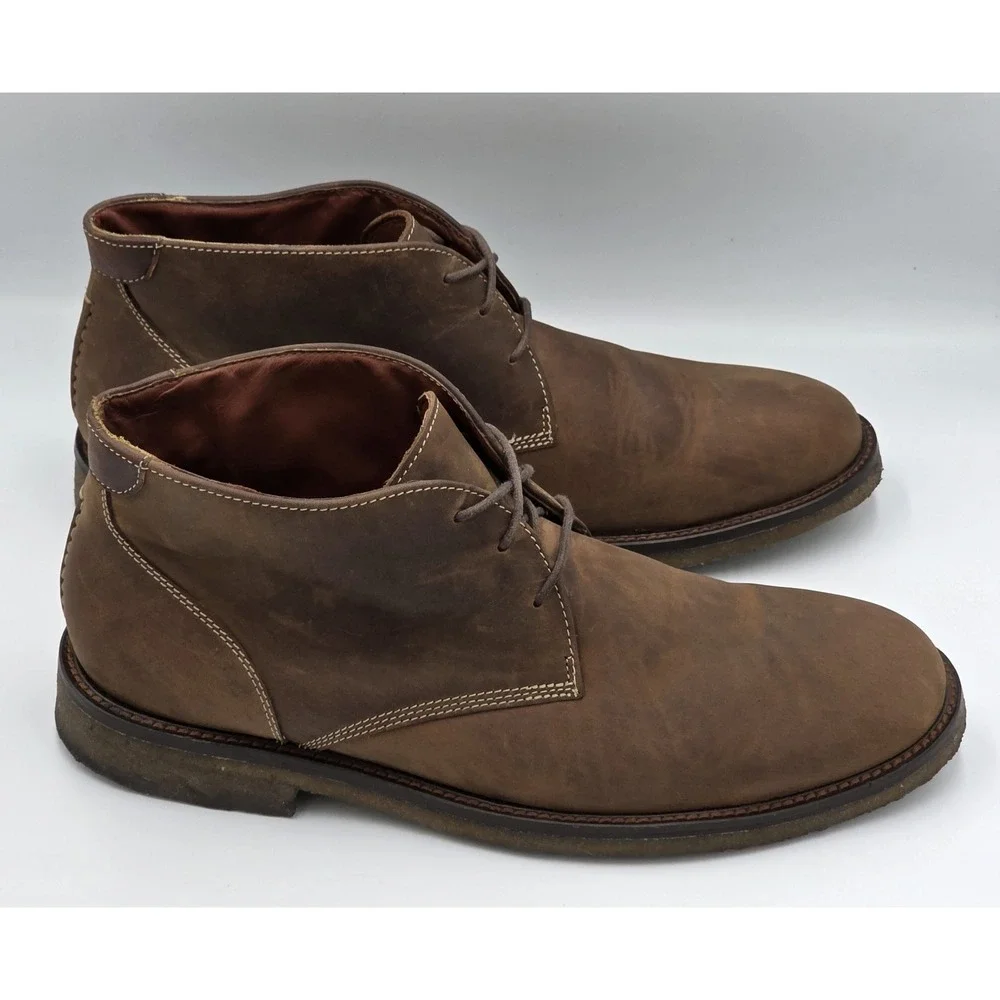 Johnston Murphy Copel Chukka Mens 10M Tan Brown Leather Memory Foam Ankle Boots